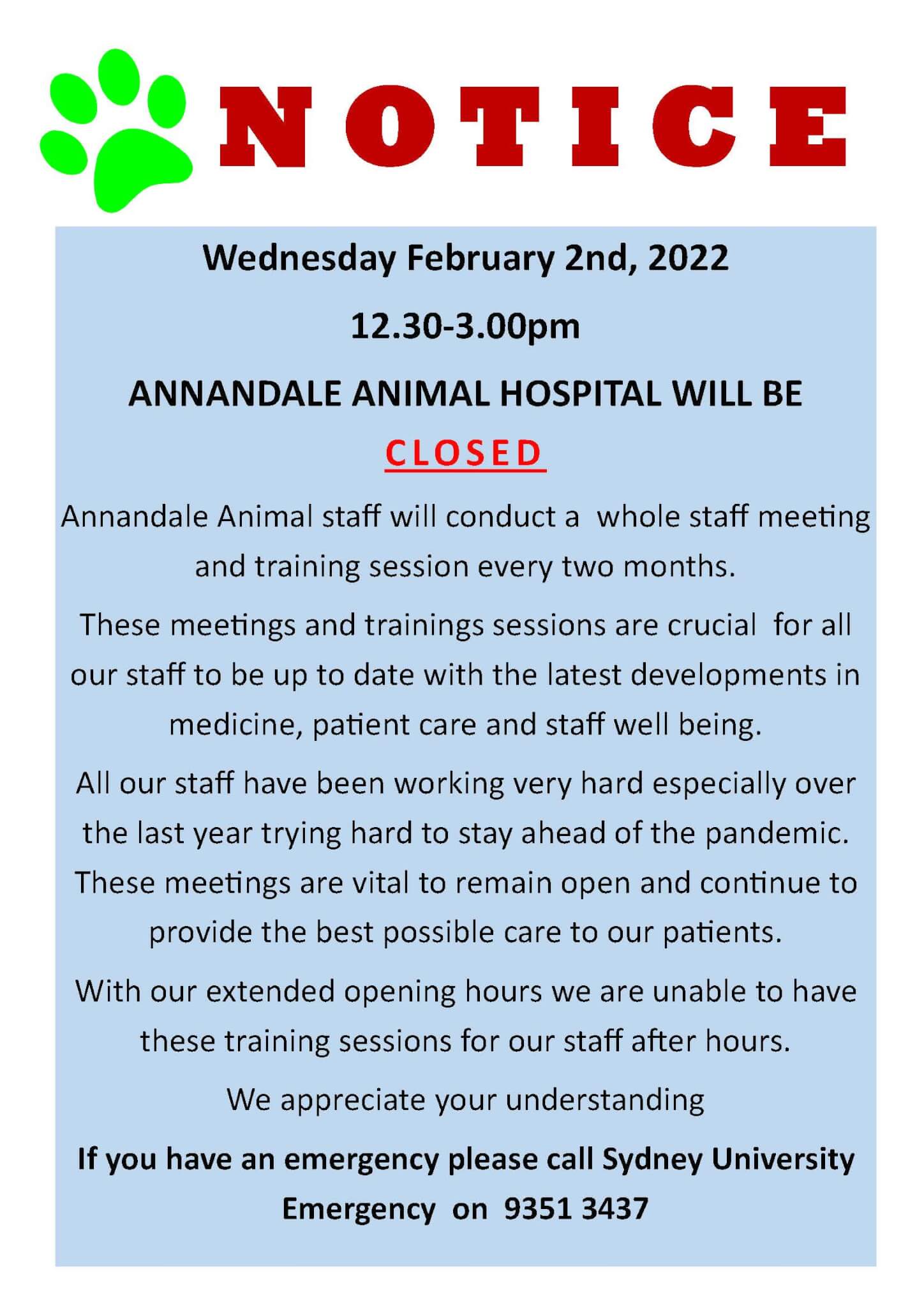 staff meeting notice